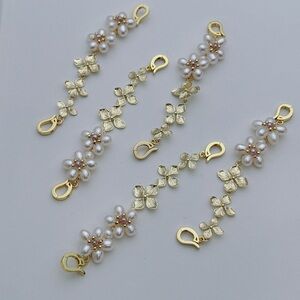 X661 Handmade Freshwater Pearl Dainty Flower Short Extender